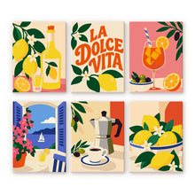 Carica l'immagine nel visualizzatore di Gallery, Mini Set Dipingere con i numeri 15x20cm (6 pezzi) - La Dolce Vita 2 Figured'Art