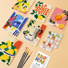 Carica l'immagine nel visualizzatore di Gallery, Mini Set Dipingere con i numeri 15x20cm (6 pezzi) - La Dolce Vita 2