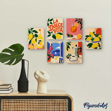 Carica l'immagine nel visualizzatore di Gallery, Mini Set Dipingere con i numeri 15x20cm (6 pezzi) - La Dolce Vita 2