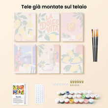 Carica l'immagine nel visualizzatore di Gallery, Mini Set Dipingere con i numeri 15x20cm (6 pezzi) - La Dolce Vita 2