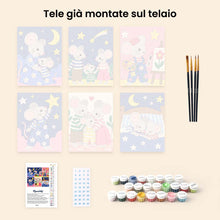 Carica l'immagine nel visualizzatore di Gallery, Mini Set Dipingere con i numeri 15x20cm (6 pezzi) - Storie di un Topolino