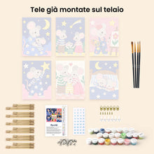 Carica l'immagine nel visualizzatore di Gallery, Mini Set Dipingere con i numeri 15x20cm (6 pezzi) - Storie di un Topolino