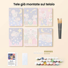 Carica l'immagine nel visualizzatore di Gallery, Mini Set Dipingere con i numeri 15x20cm (6 pezzi) - Storie di un Topolino