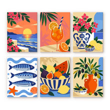 Carica l'immagine nel visualizzatore di Gallery, Mini Set Dipingere con i numeri 15x20cm (6 pezzi) - Estate Mediterranea Figured'Art