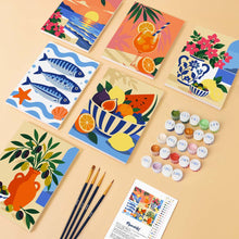 Carica l'immagine nel visualizzatore di Gallery, Mini Set Dipingere con i numeri 15x20cm (6 pezzi) - Estate Mediterranea