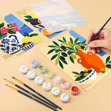 Carica l'immagine nel visualizzatore di Gallery, Mini Set Dipingere con i numeri 15x20cm (6 pezzi) - Estate Mediterranea
