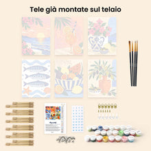 Carica l'immagine nel visualizzatore di Gallery, Mini Set Dipingere con i numeri 15x20cm (6 pezzi) - Estate Mediterranea