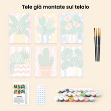 Carica l'immagine nel visualizzatore di Gallery, Mini Set Dipingere con i numeri 15x20cm (6 pezzi) - Piante in Vaso