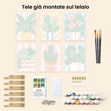 Carica l'immagine nel visualizzatore di Gallery, Mini Set Dipingere con i numeri 15x20cm (6 pezzi) - Piante in Vaso