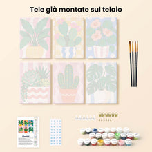 Carica l'immagine nel visualizzatore di Gallery, Mini Set Dipingere con i numeri 15x20cm (6 pezzi) - Piante in Vaso