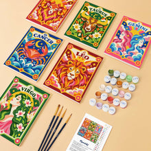 Carica l'immagine nel visualizzatore di Gallery, Mini Set Dipingere con i numeri 15x20cm (6 pezzi) - Zodiaco Retrò 1