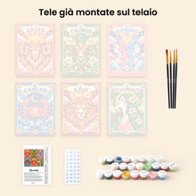 Carica l'immagine nel visualizzatore di Gallery, Mini Set Dipingere con i numeri 15x20cm (6 pezzi) - Zodiaco Retrò 1