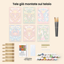Carica l'immagine nel visualizzatore di Gallery, Mini Set Dipingere con i numeri 15x20cm (6 pezzi) - Zodiaco Retrò 1