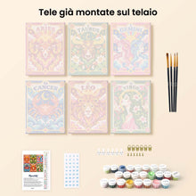 Carica l'immagine nel visualizzatore di Gallery, Mini Set Dipingere con i numeri 15x20cm (6 pezzi) - Zodiaco Retrò 1