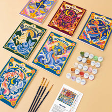Carica l'immagine nel visualizzatore di Gallery, Mini Set Dipingere con i numeri 15x20cm (6 pezzi) - Zodiaco Retrò 2
