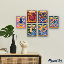 Carica l'immagine nel visualizzatore di Gallery, Mini Set Dipingere con i numeri 15x20cm (6 pezzi) - Zodiaco Retrò 2
