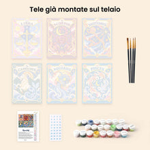 Carica l'immagine nel visualizzatore di Gallery, Mini Set Dipingere con i numeri 15x20cm (6 pezzi) - Zodiaco Retrò 2