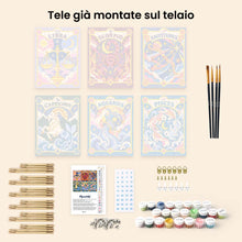 Carica l'immagine nel visualizzatore di Gallery, Mini Set Dipingere con i numeri 15x20cm (6 pezzi) - Zodiaco Retrò 2