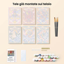 Carica l'immagine nel visualizzatore di Gallery, Mini Set Dipingere con i numeri 15x20cm (6 pezzi) - Zodiaco Retrò 2