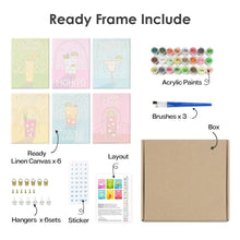 Carica l&#39;immagine nel visualizzatore di Gallery, Dipingere con i numeri – Set di 6 tele | Cocktail famosi