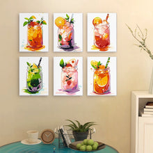 Carica l&#39;immagine nel visualizzatore di Gallery, Dipingere con i numeri – Set di 6 tele | Bevande alla frutta in barattolo