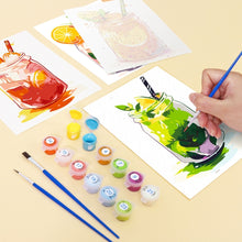 Carica l&#39;immagine nel visualizzatore di Gallery, Dipingere con i numeri – Set di 6 tele | Bevande alla frutta in barattolo