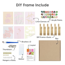 Carica l&#39;immagine nel visualizzatore di Gallery, Dipingere con i numeri – Set di 6 tele | Stampe floreali moderne