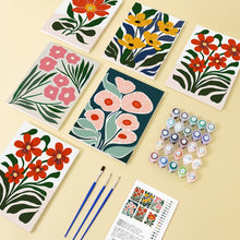 Carica l&#39;immagine nel visualizzatore di Gallery, Dipingere con i numeri – Set di 6 tele | Motivi floreali colorati