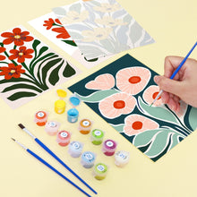Carica l&#39;immagine nel visualizzatore di Gallery, Dipingere con i numeri – Set di 6 tele | Motivi floreali colorati