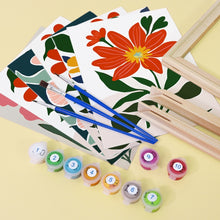 Carica l&#39;immagine nel visualizzatore di Gallery, Dipingere con i numeri – Set di 6 tele | Motivi floreali colorati