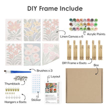 Carica l&#39;immagine nel visualizzatore di Gallery, Dipingere con i numeri – Set di 6 tele | Motivi floreali colorati