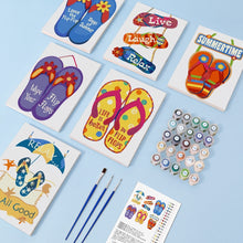 Carica l&#39;immagine nel visualizzatore di Gallery, Dipingere con i numeri – Set di 6 tele | Infradito estive decorative