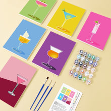 Carica l&#39;immagine nel visualizzatore di Gallery, Dipingere con i numeri – Set di 6 tele | Bicchieri da cocktail eleganti