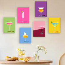 Carica l&#39;immagine nel visualizzatore di Gallery, Dipingere con i numeri – Set di 6 tele | Bicchieri da cocktail eleganti