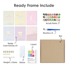 Carica l&#39;immagine nel visualizzatore di Gallery, Dipingere con i numeri – Set di 6 tele | Bicchieri da cocktail eleganti