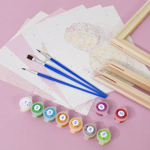 Dipingere con i numeri – Set di 6 tele | Frutti disco