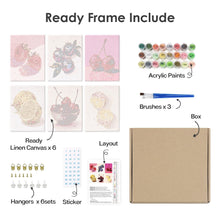 Carica l&#39;immagine nel visualizzatore di Gallery, Dipingere con i numeri – Set di 6 tele | Frutti disco