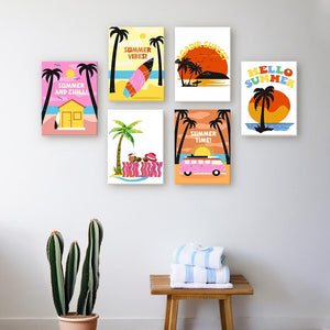 Dipingere con i numeri – Set di 6 tele | Poster da spiaggia estivi