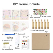 Carica l&#39;immagine nel visualizzatore di Gallery, Dipingere con i numeri – Set di 6 tele | Poster da spiaggia estivi