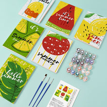 Carica l&#39;immagine nel visualizzatore di Gallery, Dipingere con i numeri – Set di 6 tele | Illustrazioni di frutta estiva
