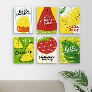 Dipingere con i numeri – Set di 6 tele | Illustrazioni di frutta estiva