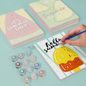 Dipingere con i numeri – Set di 6 tele | Illustrazioni di frutta estiva
