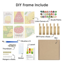 Carica l&#39;immagine nel visualizzatore di Gallery, Dipingere con i numeri – Set di 6 tele | Illustrazioni di frutta estiva