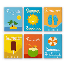 Carica l&#39;immagine nel visualizzatore di Gallery, Dipingere con i numeri – Set di 6 tele | Poster di vacanze estive Figured&#39;Art