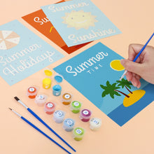 Carica l&#39;immagine nel visualizzatore di Gallery, Dipingere con i numeri – Set di 6 tele | Poster di vacanze estive