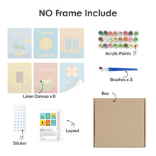 Carica l&#39;immagine nel visualizzatore di Gallery, Dipingere con i numeri – Set di 6 tele | Poster di vacanze estive