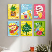 Carica l&#39;immagine nel visualizzatore di Gallery, Dipingere con i numeri – Set di 6 tele | Good vibes estate