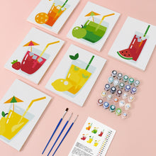 Carica l&#39;immagine nel visualizzatore di Gallery, Dipingere con i numeri – Set di 6 tele | Bevande alla frutta