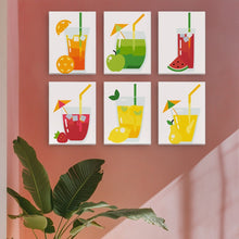 Carica l&#39;immagine nel visualizzatore di Gallery, Dipingere con i numeri – Set di 6 tele | Bevande alla frutta