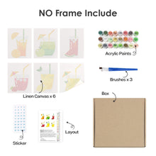 Carica l&#39;immagine nel visualizzatore di Gallery, Dipingere con i numeri – Set di 6 tele | Bevande alla frutta